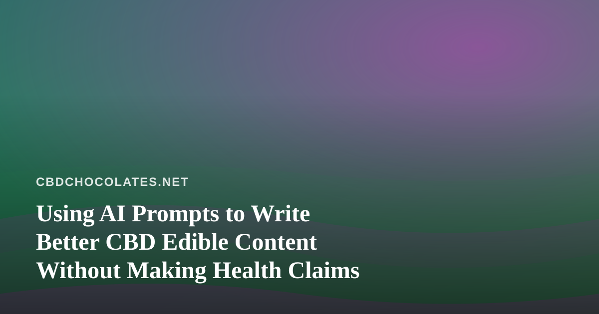 Using AI Prompts to Write Better CBD Edible Content Without Making Health Claims